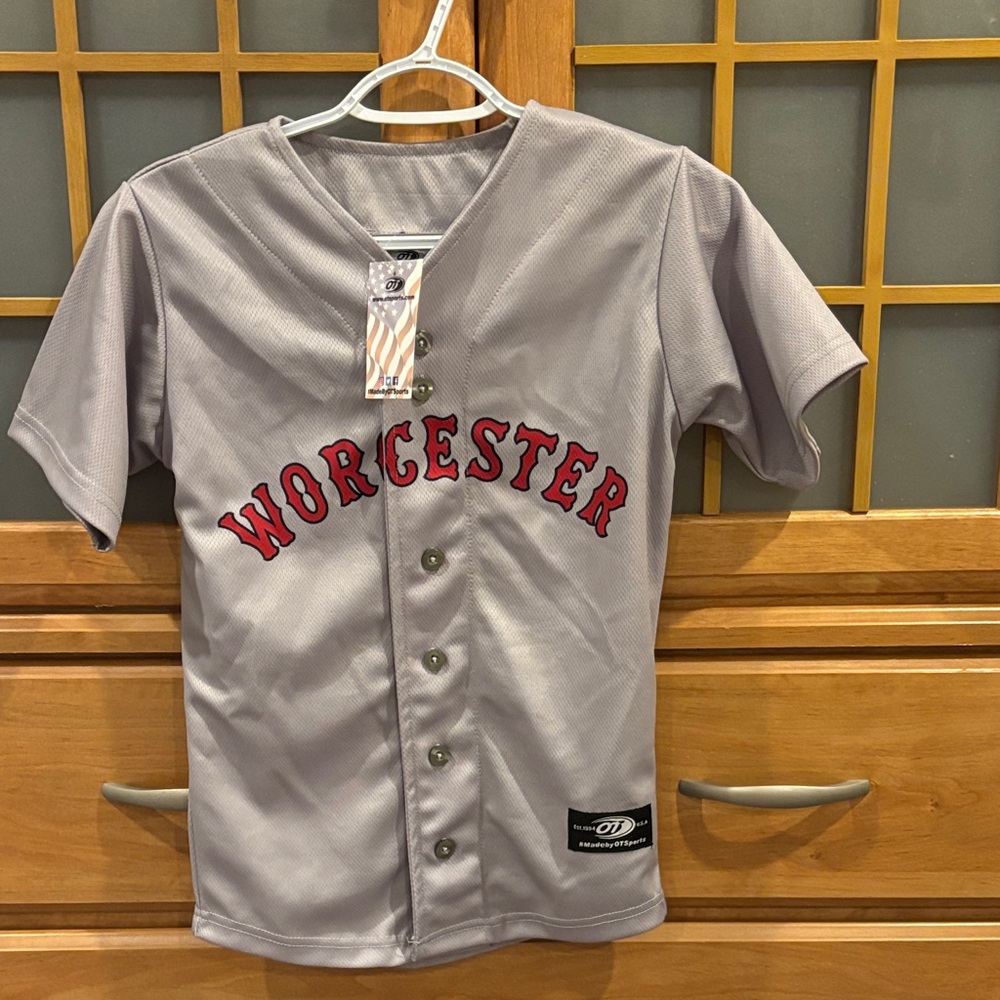 Worcester Kids Gray Baseball Jersey